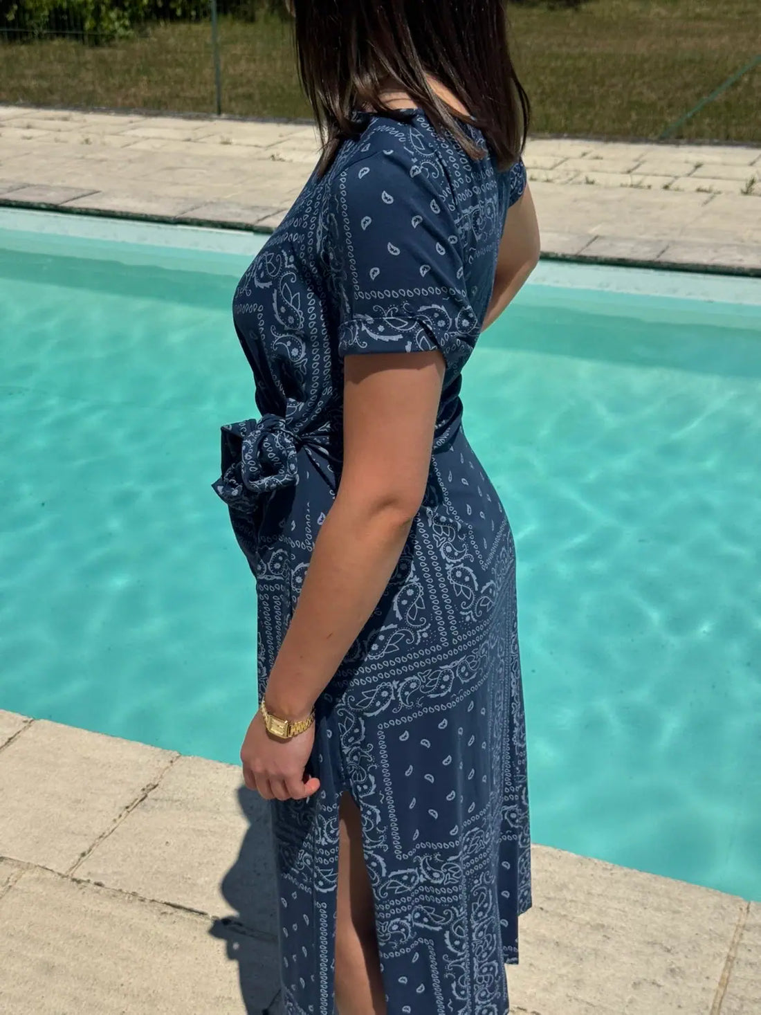 Robe à bandana bleu