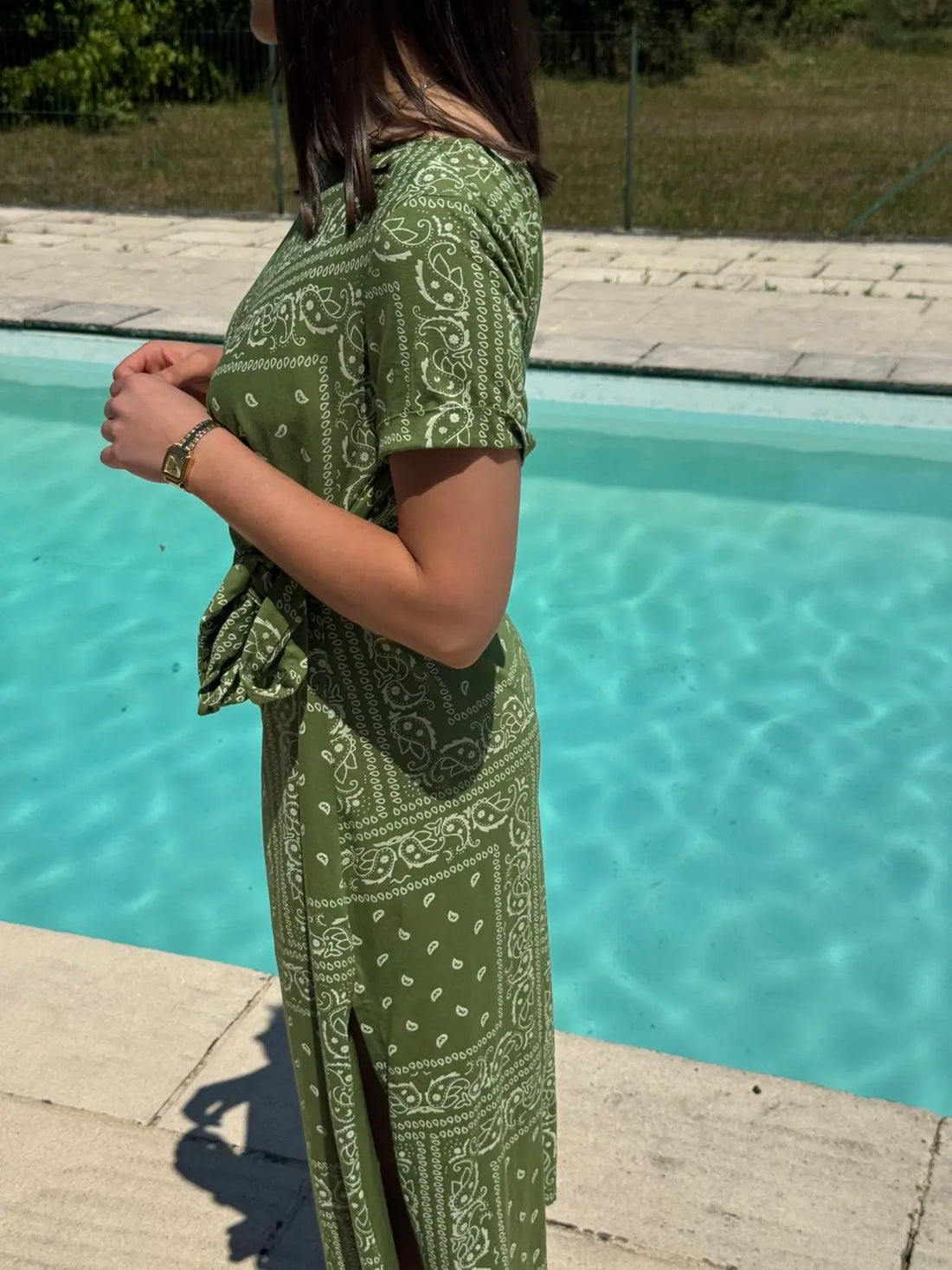 Robe à bandana vert