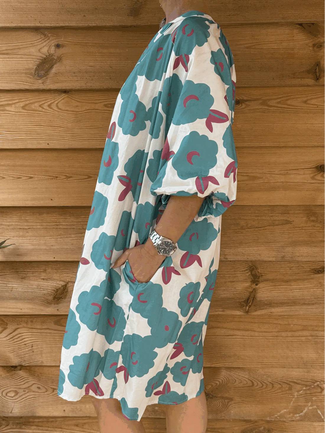 Robe à fleur turquoise